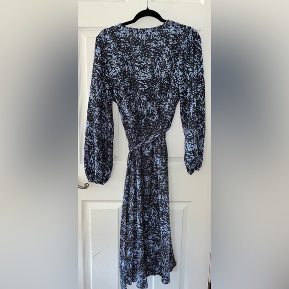 LC Lauren Conrad Black and Blue V-Neck Long Sleeve Dress XL - Picture 2 of 4